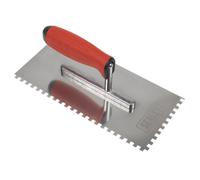 Sealey Stainless Steel 270mm Notched Trowel Rubber Handle Soft Grip 6mm T7806