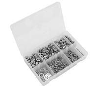 Sealey Stainless Steel Nut & Washer Assortment AB077NW – A2, 500pc M5–M10
