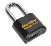 Sealey Steel Body Combination Padlock Long Shackle Heavy Duty 62mm Pl603L