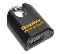 Sealey Steel Body Combination Padlock Shrouded Shackle Heavy Duty 62mm Pl603S