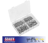 Sealey Steel Nut Assortment 370pc M5-M10 Metric Box DIY Workshop