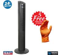Sealey STF42 42" Oscillating Tower Fan 3-Speed 230V with 10 Free Gloves