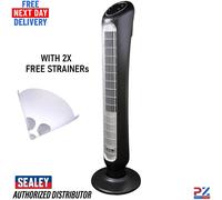 Sealey STF43Q 43” Quiet Tower Fan High Performance Oscillating Cooling +Strainer