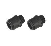 Sealey Straight Adaptor 15mm x 1/2 Inch BSP Male Plastic Pipe Fitting Pack of 2