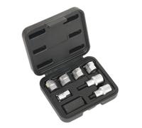 Sealey Strut Nut Set For Mcpherson 1/2" Square Drive 8 Pieces Silver Sx0331