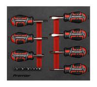 Sealey Stubby Screwdriver Set 17 Piece GripMAX In EVA Foam Premier Range