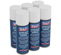 Sealey Super Glue Activating Aerosol Spray 200ml Pack of 6