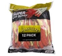 Sealey Super Grip Knitted Gloves Latex Palm (Large), Pack of 12 Pairs