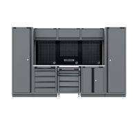 Sealey Apmsbestack01Ss Superline Pro Black Edition Storage System With Stainless Worktop 3.24M