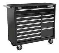 Sealey Superline Pro 12 Drawer Heavy Duty Roller Cabinet Black