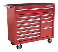 Sealey Superline Pro 12 Drawer Heavy Duty Roller Cabinet Red