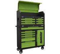 Sealey Superline Pro® 12 Drawer & Cupboard Toolchest Stack - Green - AP1080HVG