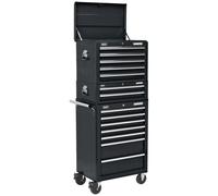 Sealey Superline PRO Topchest, Mid-Box Tool Chest & Rollcab 14 Drawer Black