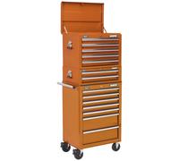 Sealey Topchest, Mid-Box & Rollcab Combination 14 Drawer With Ball-Bearing Slides - Orange Apstackto