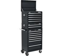 Sealey Topchest, Mid-Box & Rollcab Combination 14 Drawer With Ball-Bearing Slides - Black Apstacktb