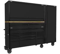 Sealey Superline Pro 15 Drawer Trolley Workstation and Side Locker Black