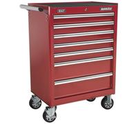 Rollcab 7 Drawer with Ball-Bearing Slides - Red