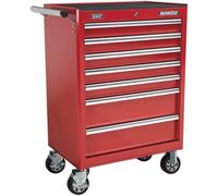 Rollcab 7 Drawer with Ball-Bearing Slides - Red