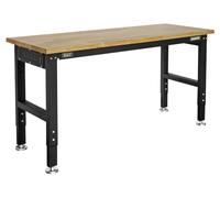Sealey Superline PRO® Black Edition 1524mm Heavy-Duty Steel Adjustable Workbench with Wooden Worktop - AP0617
