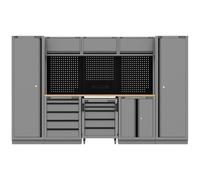 Sealey Apmsbestack01W Superline Pro Black Edition Storage System With Rubber Wood Worktop 3.24M