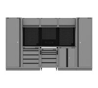 Sealey Apmsbestack01Ss Superline Pro Black Edition Storage System With Stainless Worktop 3.24M