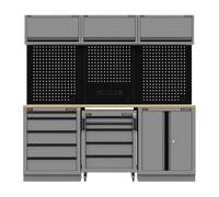 Sealey Superline PRO Black Edition Storage System with Rubber Wood Worktop 2.04m