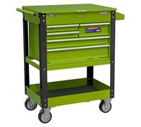 Sealey Green Heavy-Duty Tool & Parts Trolley with 5 Drawers - AP890MHV