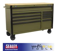 Superline PRO® Mobile Trolley Wooden Worktop & Power Bar 10 Drawer - AP5210KBE