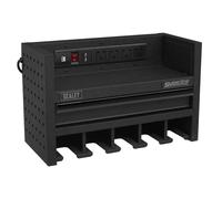 Sealey AP22SRBE 560mm Power Tool Storage Rack with Drawer/Power Strip