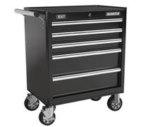 Sealey Superline PRO Rollcab 5 Drawer Tool Chest Storage Locking Workshop Black