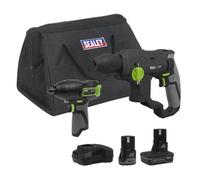 Sealey Sv10.8 Series 2X 10.8V Li-Ion Rotary Hammer Drill & Impact Driver Kit