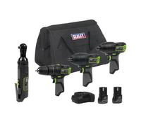 Sealey Sv10.8 Series 4X 10.8V Cordless Combo Kit With 2 Batteries & Euro Plug