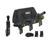 Sealey Sv10.8 Series 4X 10.8V Cordless Combo Kit With 2 Batteries & Euro Plug