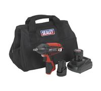 Sealey SV12 Series 3/8"Sq Drive Cordless Impact Wrench Kit 12V 2Ah - 2 Batteries
