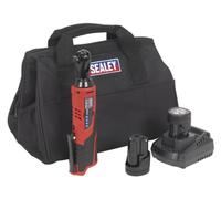 Sealey 12V SV12 Series 3/8"Sq Drive Ratchet Wrench Kit - 2 Batteries CP1202KIT, Red/Black