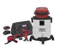 Sealey SV20 Series 3 Tool Vac Combo - 2 Batteries CP20VCOMBO5