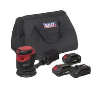 Sealey SV20 Series 125mm Cordless Orbital Palm Sander Kit 20V - 2 Batteries CP20