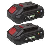 Sealey SV20 Series Power Tool Battery 20V 2Ah - Pack of 2 BK02
