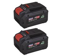 Sealey SV20 Series Power Tool Battery 20V 8Ah Pack of 2 Level Indicator BK08