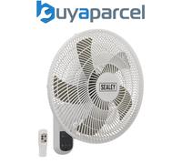 Sealey SWF16WR Wall Fan 3-Speed 16in with Remote Control 230v Timer Oscillating