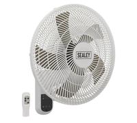 Sealey SWF16WR 3-Speed Wall Fan with Remote Control, 230V, 16" , White
