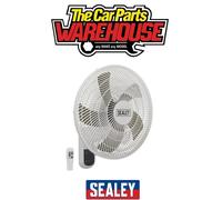 Sealey SWF16WR Wall Fan 3-Speed 16in with Remote Control 230v Timer Oscillating