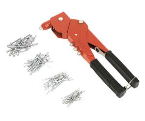 Sealey Swivel Head Riveter/Pop Rivet Gun Kit + Nozzles & Rivets AK99/SH