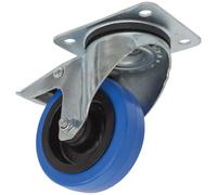 Sealey Swivel Plate Total Lock Castor Blue Elastic 100mm