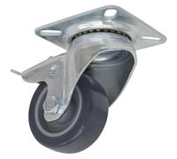 Sealey Swivel Plate Total Lock Castor Grey 50mm