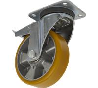 Sealey Swivel Plate Total Lock Castor Polyurethane 160mm