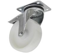 Sealey Swivel Plate Total Lock Castor White Polyamide 125mm