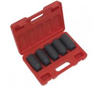 Sealey 5 Piece 1/2" Drive Hub Nut Impact Socket Set Metric 1/2"