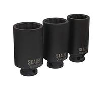 Sealey SX051 Impact Hub Nut Socket Set 3Pc 12-Point 1/2inSq Drive