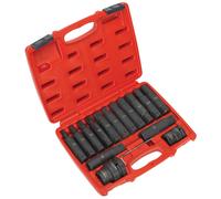 Sealey SX098 Impact Hex Trx-Star* & Trx-Star* Female Socket Bit Set 16Pc 3/4in & 1inSq Drive